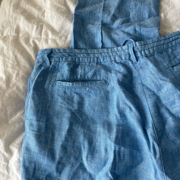 L.L. Bean chambray blue 100% linen pants elastic tie waist | 18 - Picture 7 of 13